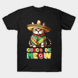 Fiesta Squad Funny Mexican Cat Fiesta Party Cinco De Meow T-Shirt